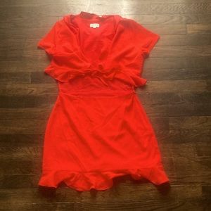 Super down sexy red dress with side zipper size medium